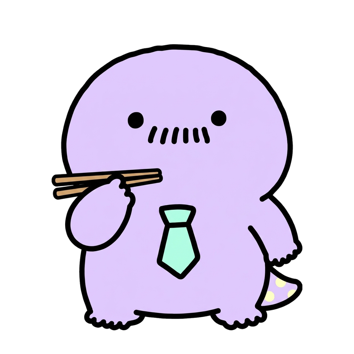お箸ハンザキさん（正面・透過PNG）