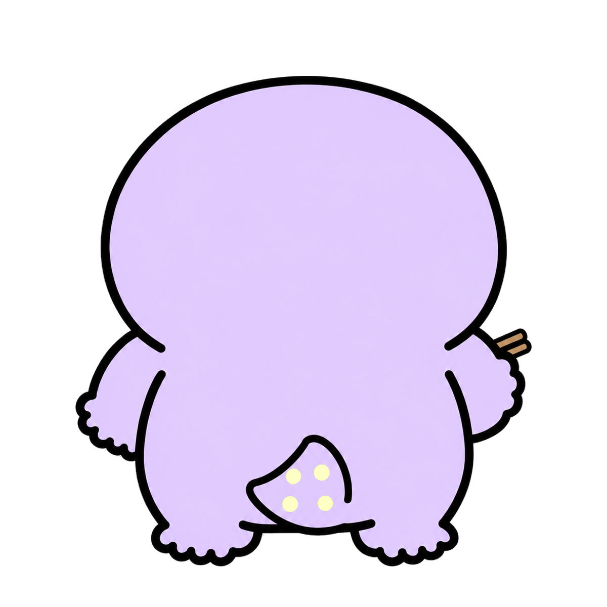 お箸ハンザキさん（背面・透過PNG）